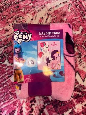 My Little Pony Pink and Purple Silky Soft Throw Blanket